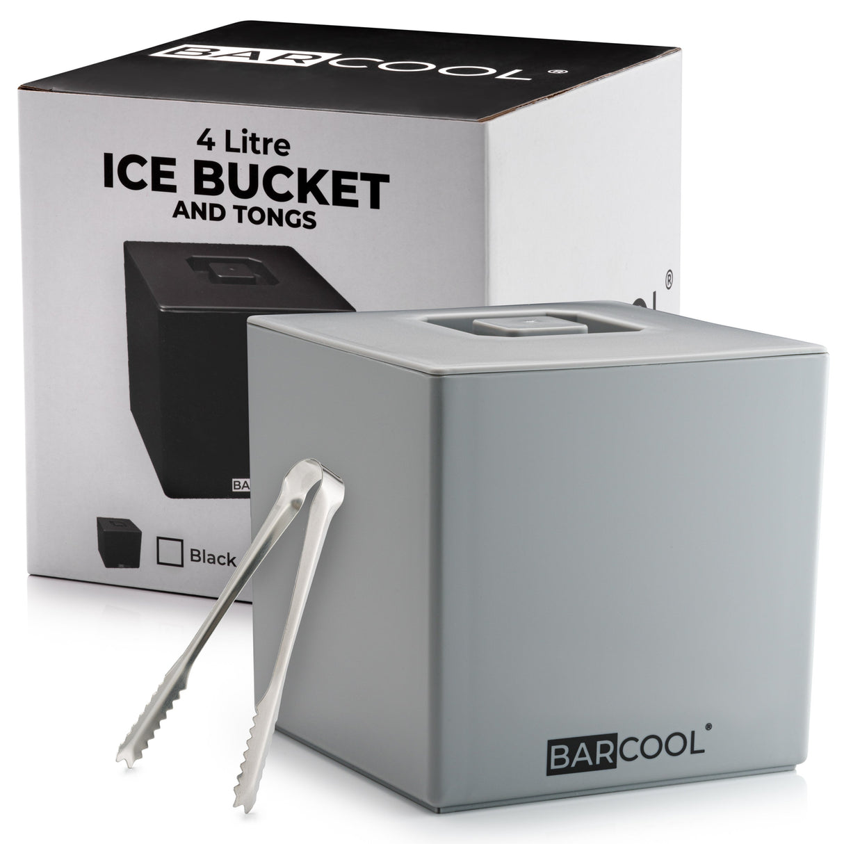 Subcold Barcool 4L Square Grey Ice Bucket with Lid & Tongs