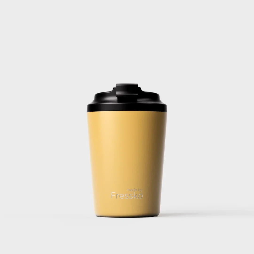 Fressko Canary reusable stainless steel coffee cup, double-wall insulated