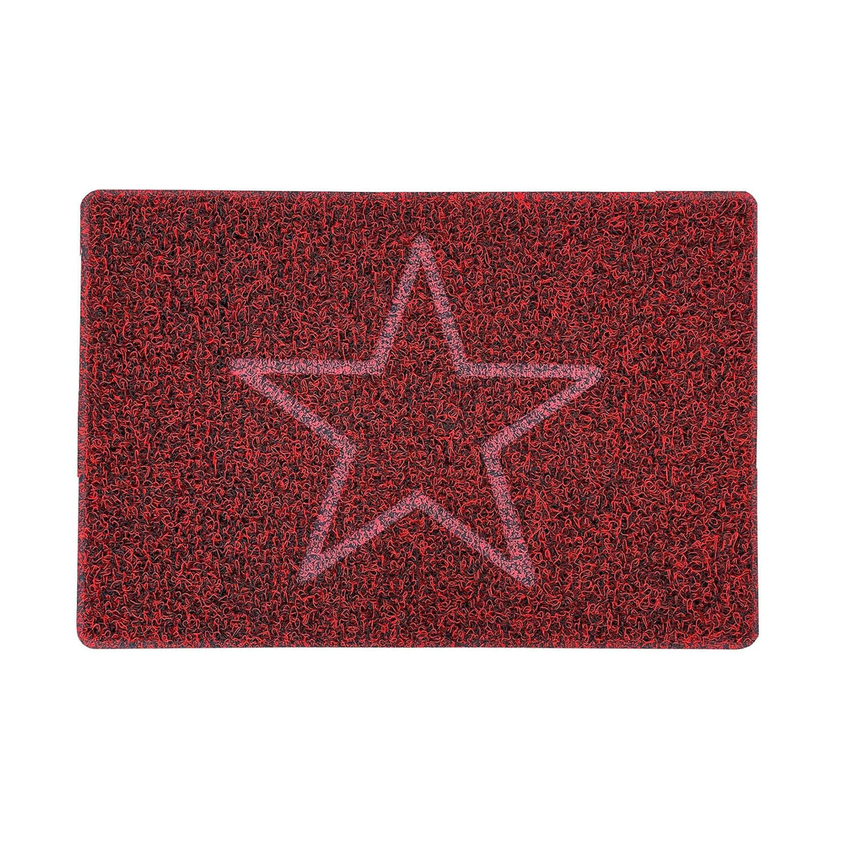 Nicoman Embossed Star Spaghetti Door Mat - Red & Black