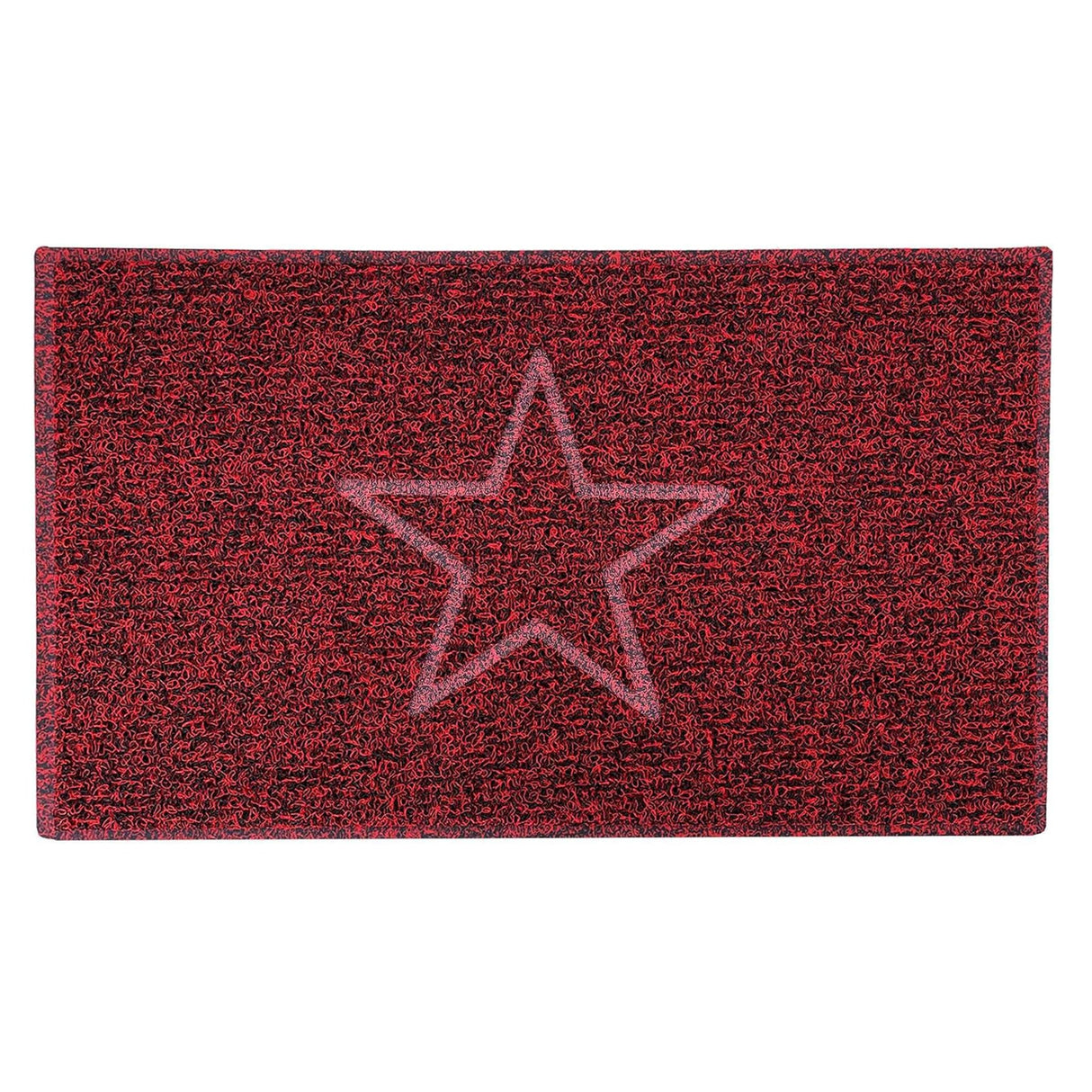 Nicoman Embossed Star Spaghetti Door Mat - Red & Black