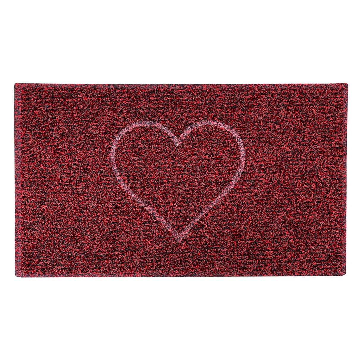 Nicoman Embossed Heart Spaghetti Door Mat - Red & Black