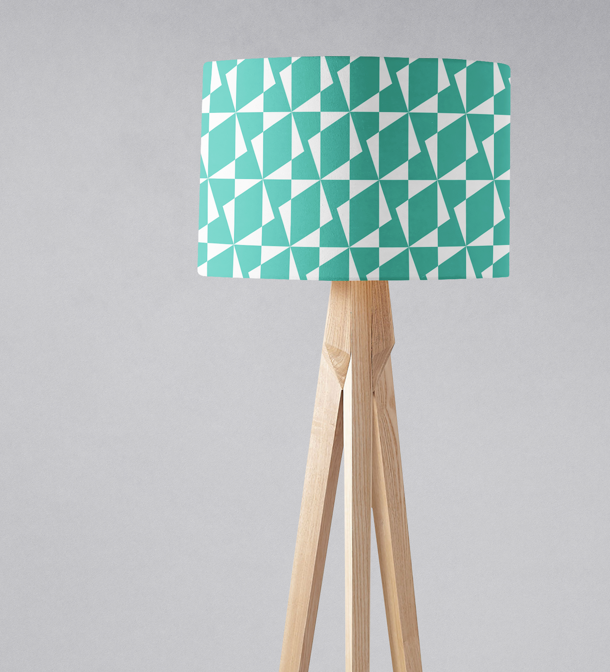 Shadowbright Turquoise and White Retro Geometric Lampshade