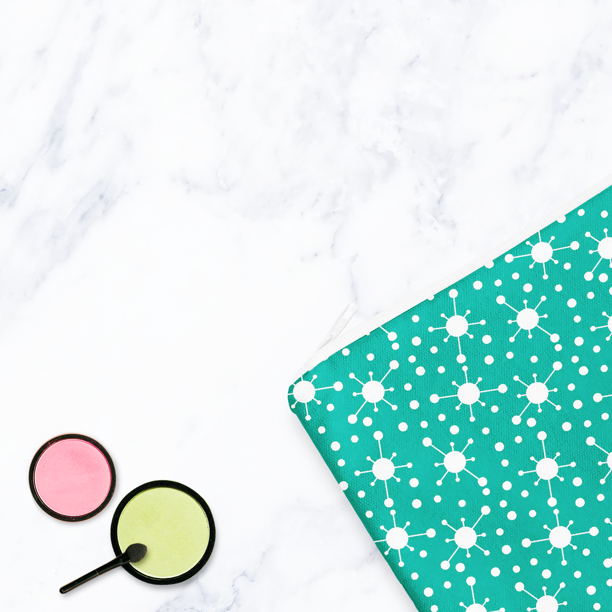 Shadowbright Turquoise Blue Retro Make Up bag - 24cm x 19cm