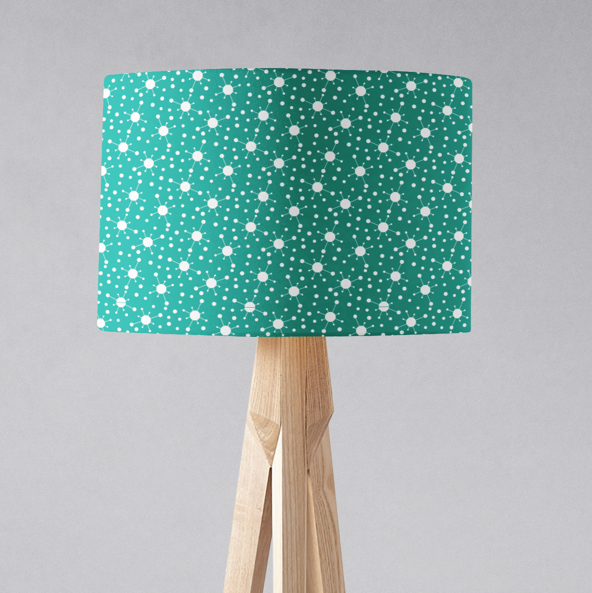 Shadowbright Ceiling or Table Turquoise and White Retro Lampshade