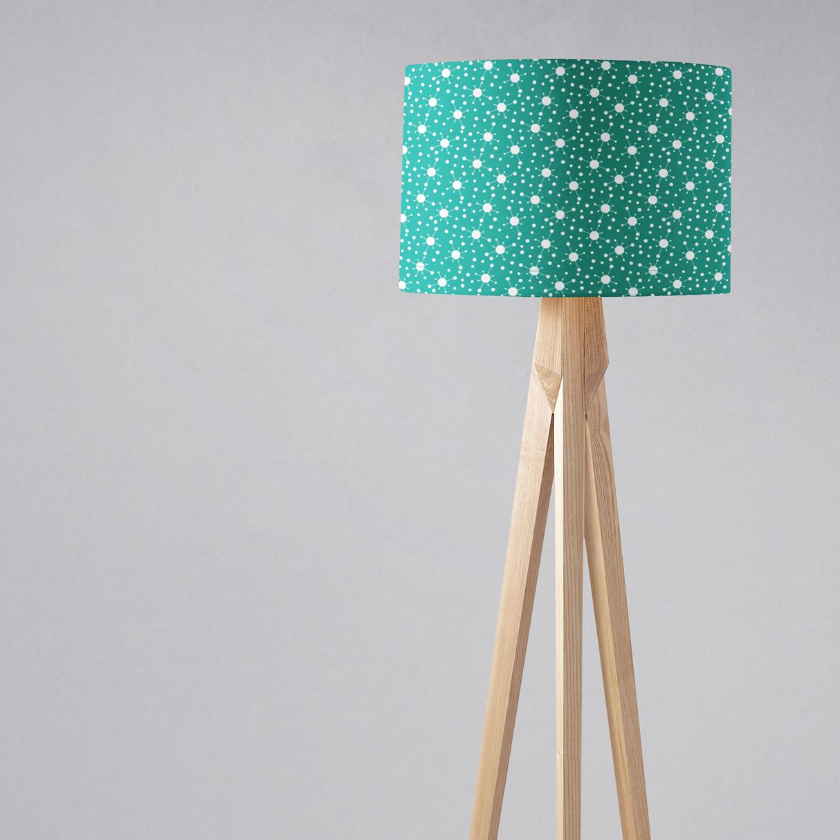 Shadowbright Ceiling or Table Turquoise and White Retro Lampshade