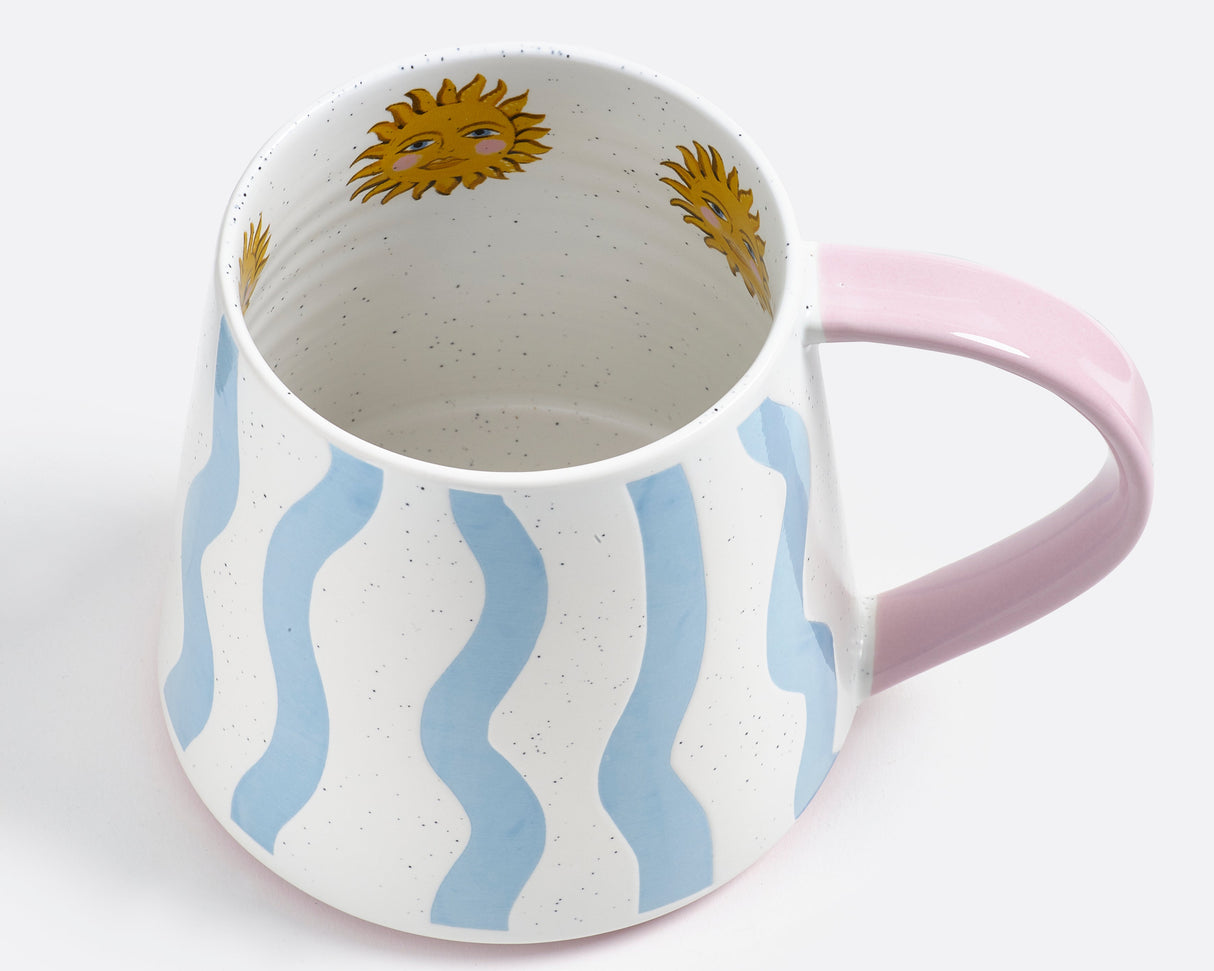 Close-Up of Eleanor Bowmer Blue Wave Design – Coastal Pattern Detail