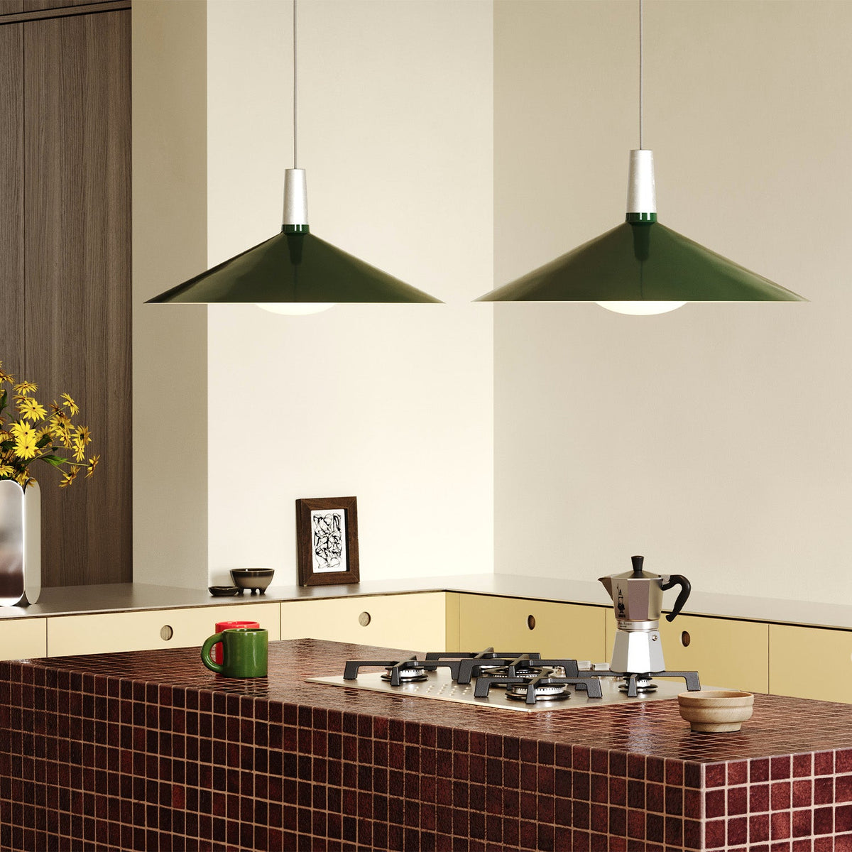 Tala Bower Large Pendant Light in Dark Green Oval II