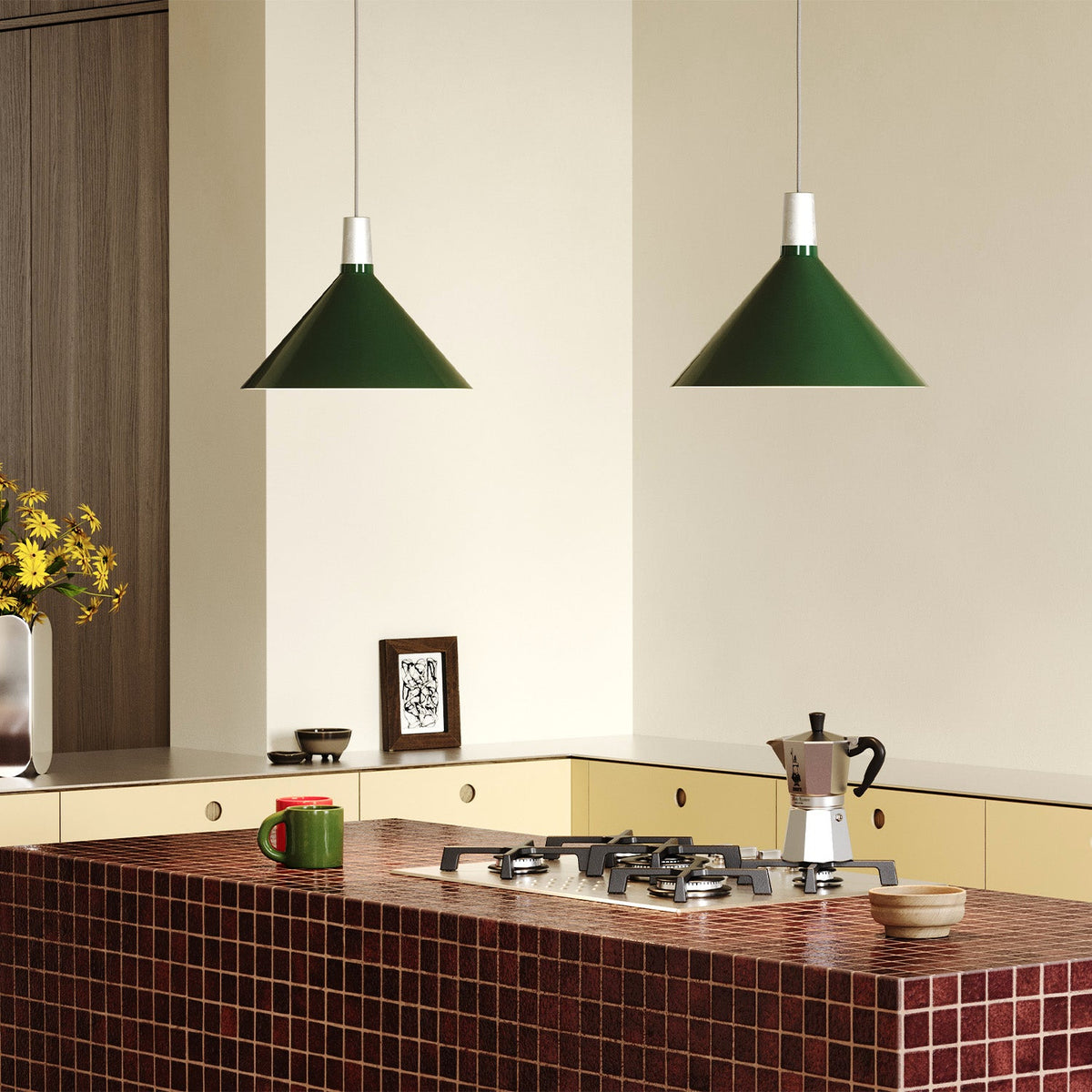 Tala Bower Pendant Light Medium in Dark Green with Sphere IV