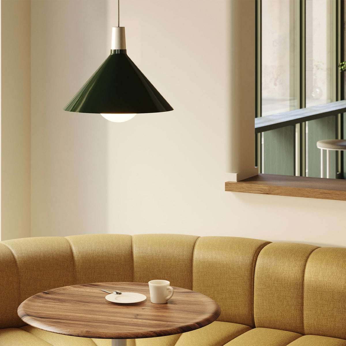Tala Bower Pendant Light Medium in Dark Green with Sphere IV