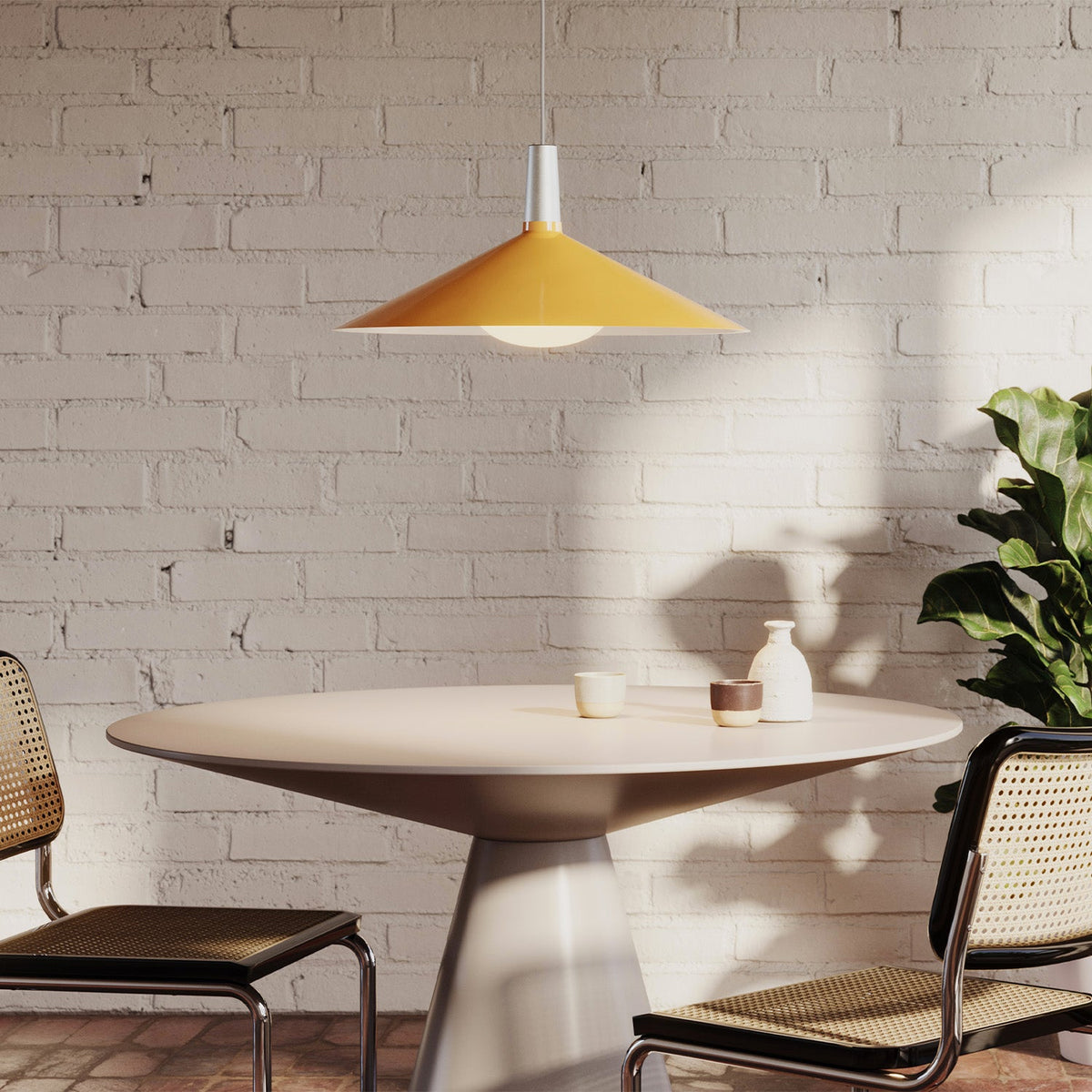 Tala Bower Pendant Light Large in Yellow with Oval II