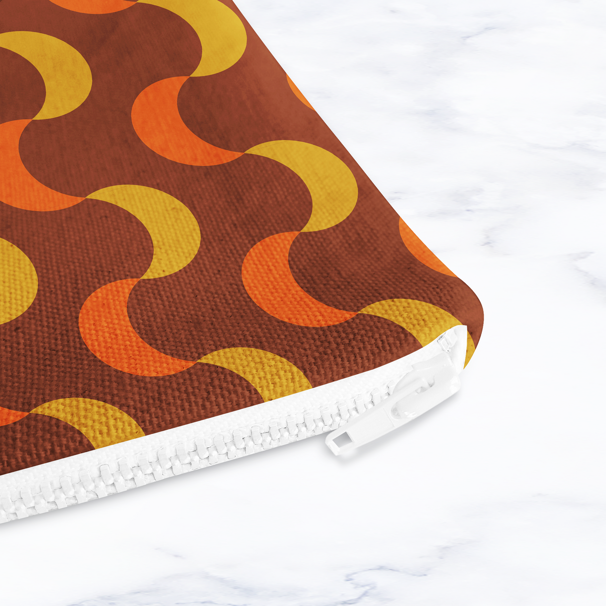 Shadowbright Brown and Orange Retro Make Up bag - 24cm x 19cm