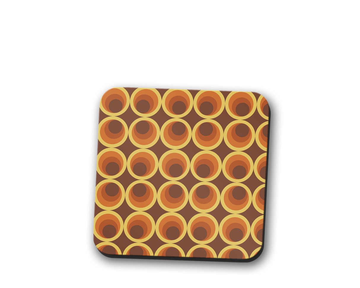 Shadowbright Brown Retro Geometric Placemats, Set of 4 and 6