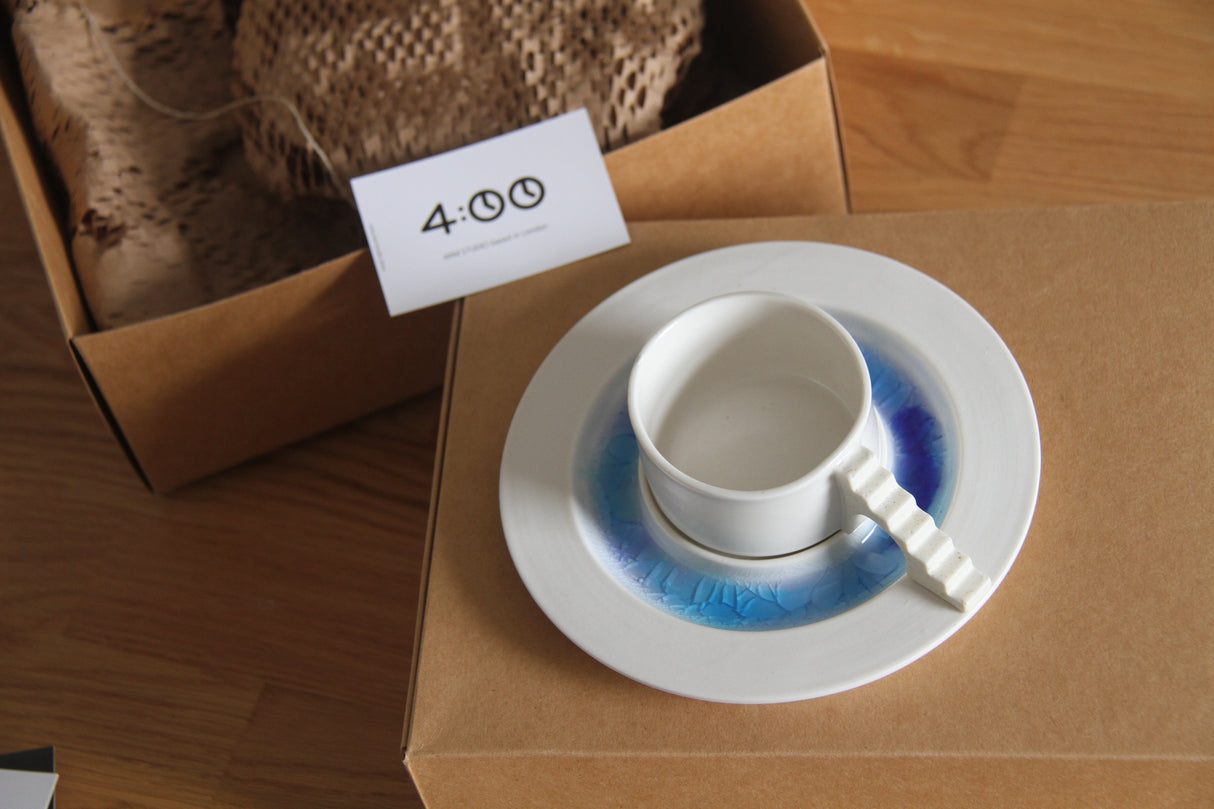 4AM Studio Castle Coffee Set Blue Glass Moat