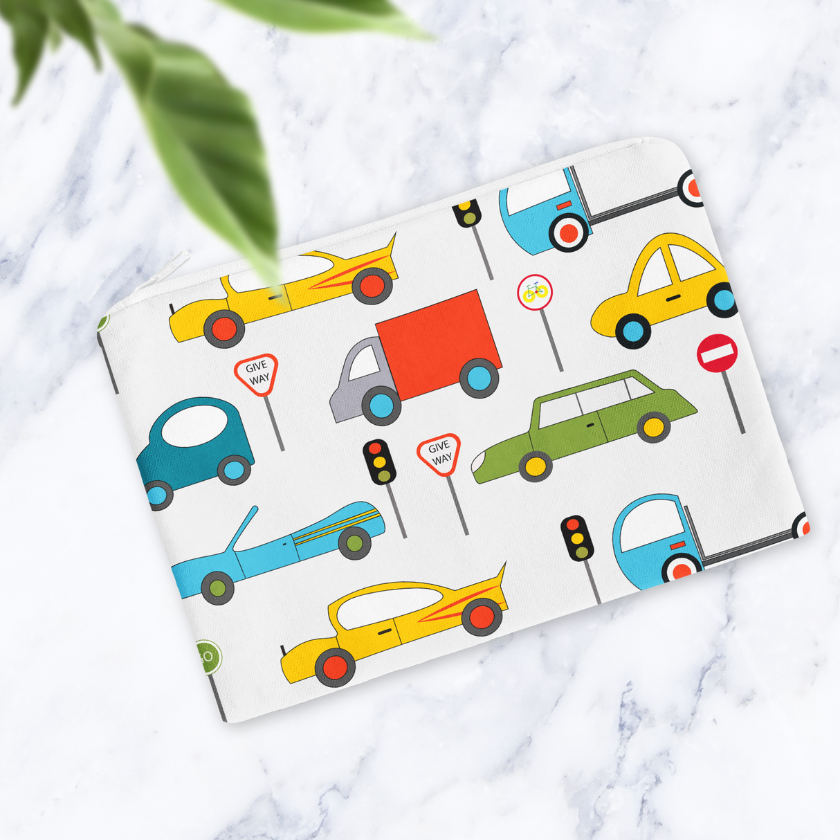 Shadowbright Cars Makeup Bag - Handmade Cosmetic Pouch - 24cm x 19cm