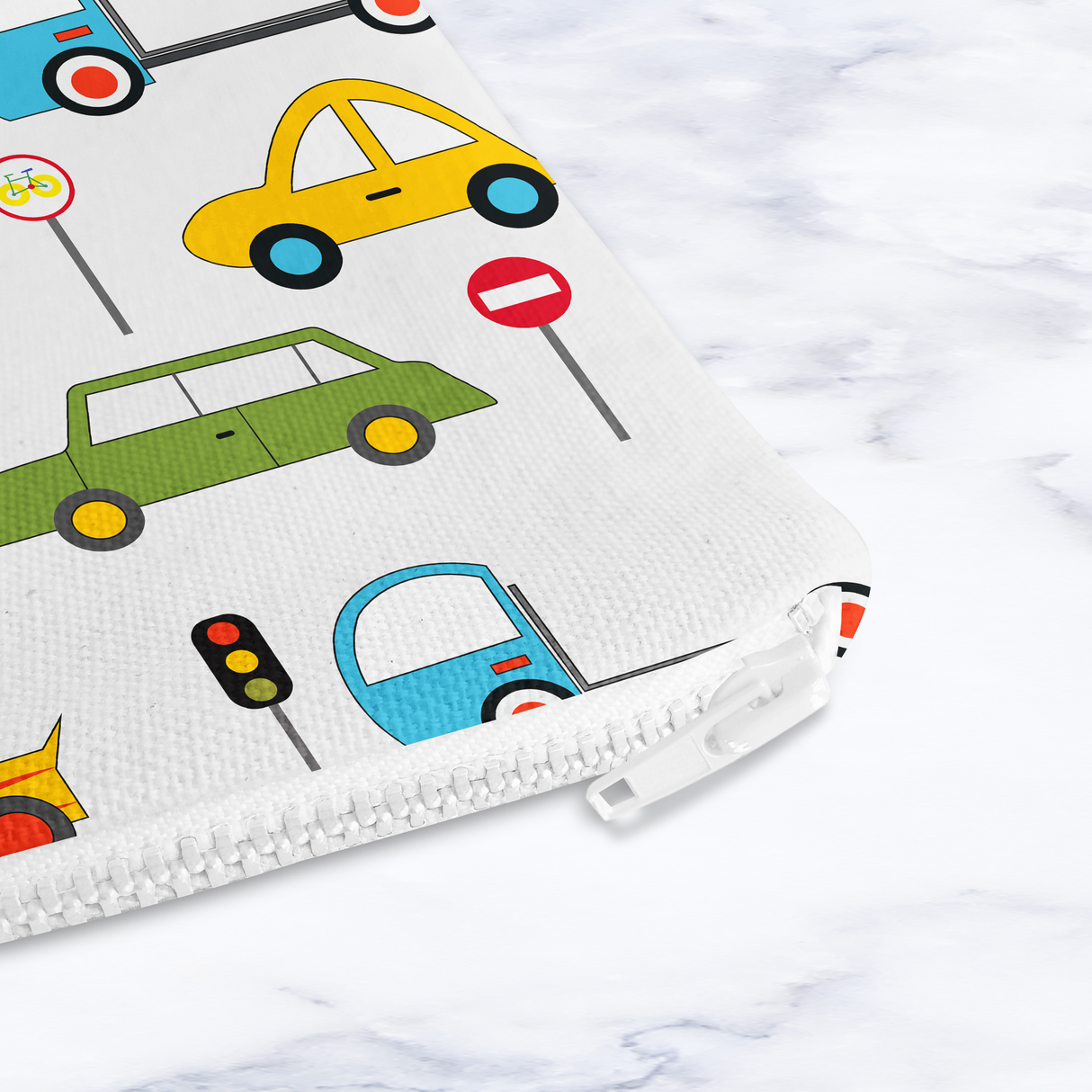 Shadowbright Cars Makeup Bag - Handmade Cosmetic Pouch - 24cm x 19cm
