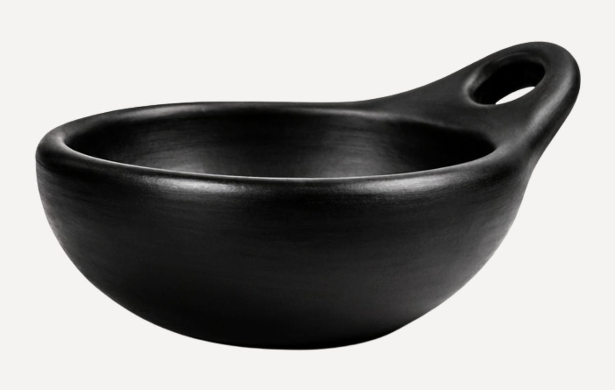 CasaLatina Chamba Black Clay Condiment Dishes with Handle - Set of 4