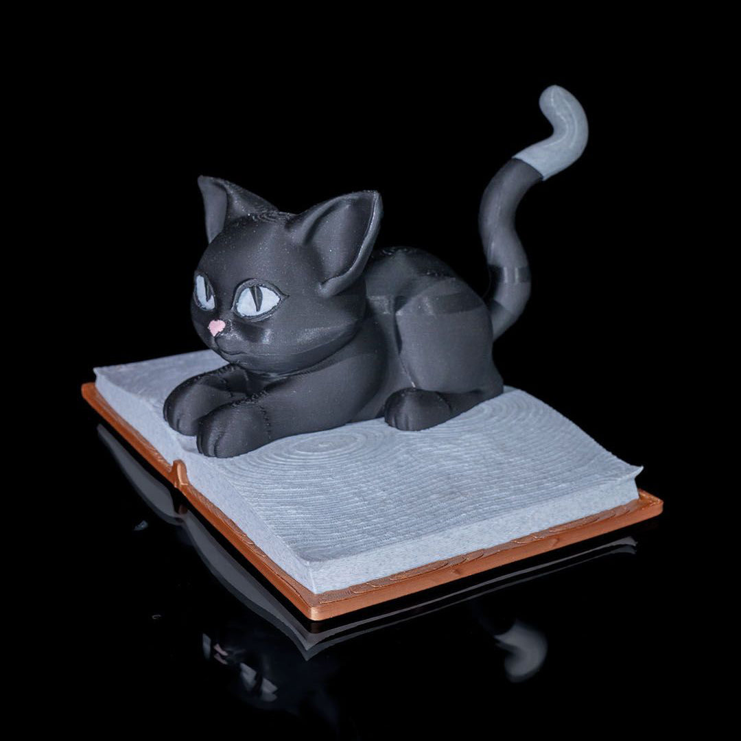 Filamora Studios Cattus Librum Cat Book Holder Sculpture