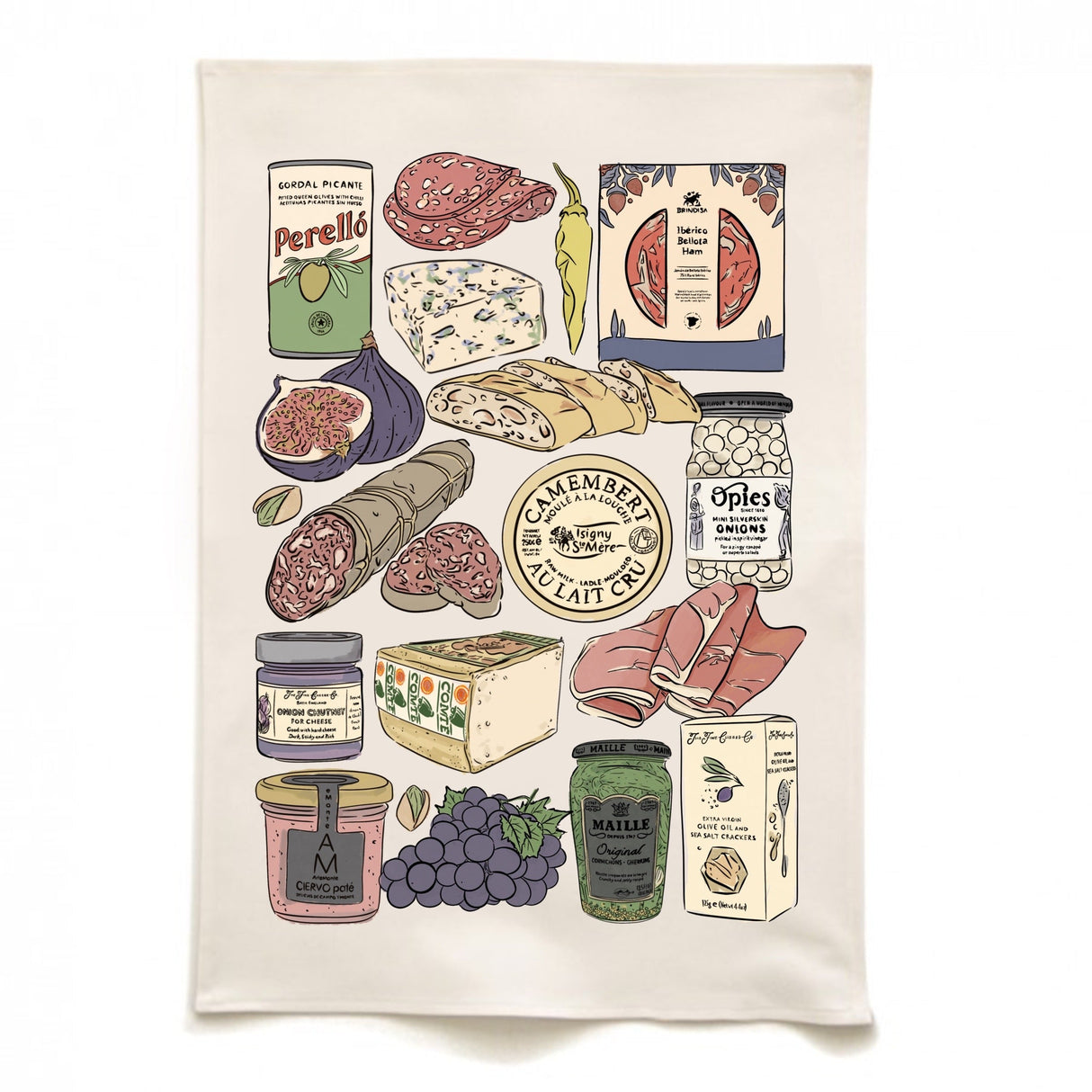 Quite Nice London Charcuterie Tea Towel - 50cm x 75cm