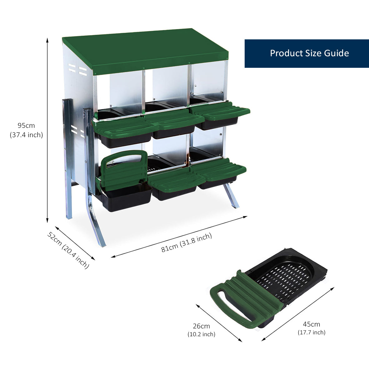 Nicoman Metal Chicken Nest Box – Sturdy, Hygienic & Organised