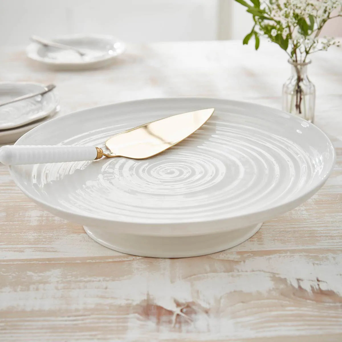 Portmeirion Sophie Conran Single Tier Porcelain Cake Stand, White