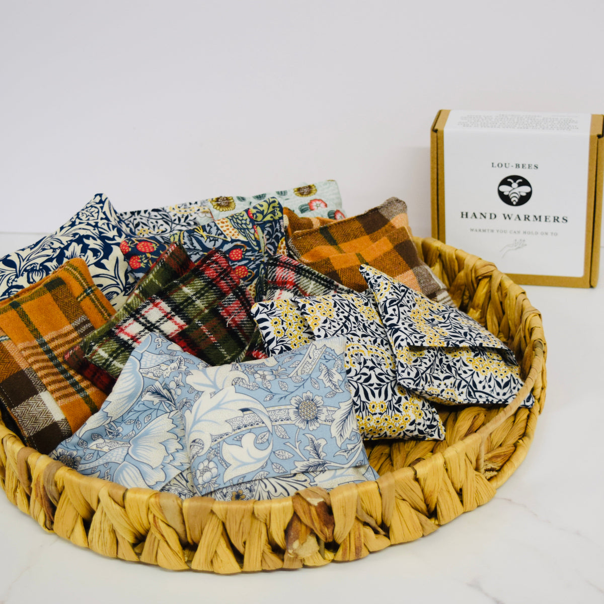 Lou-bees Soft Burnt Orange Highland Tartan Hand Warmers