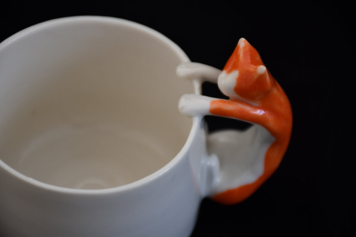 4AM Studio Cat Cup Orange Ceramic Mug