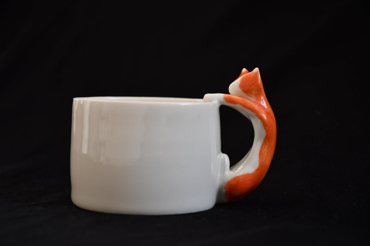 4AM Studio Cat Cup Orange Ceramic Mug
