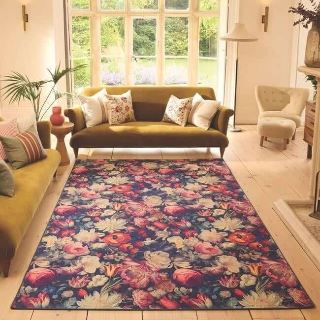 Eco-Washable Dark Flowers Design