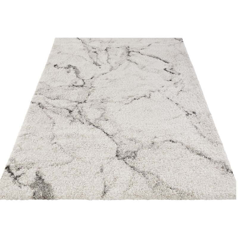 The Rugs Deep Pile Velour Abstract Cream Rug