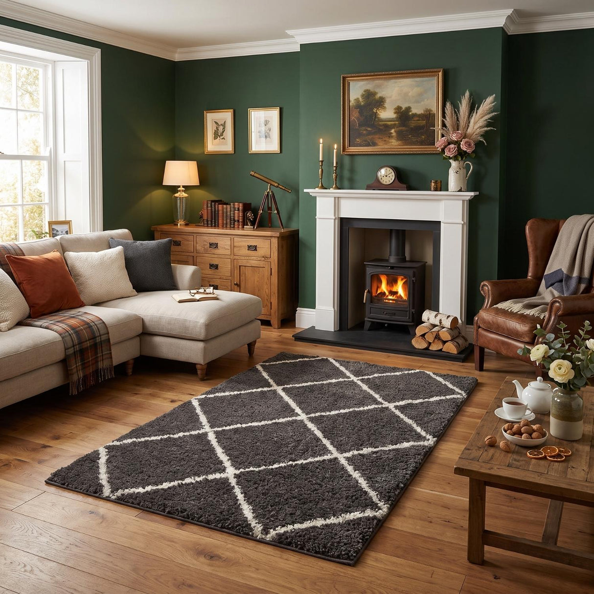 Moroccan Dark Grey Shaggy Plush Indoor Floor Rug 540 | The Rugs