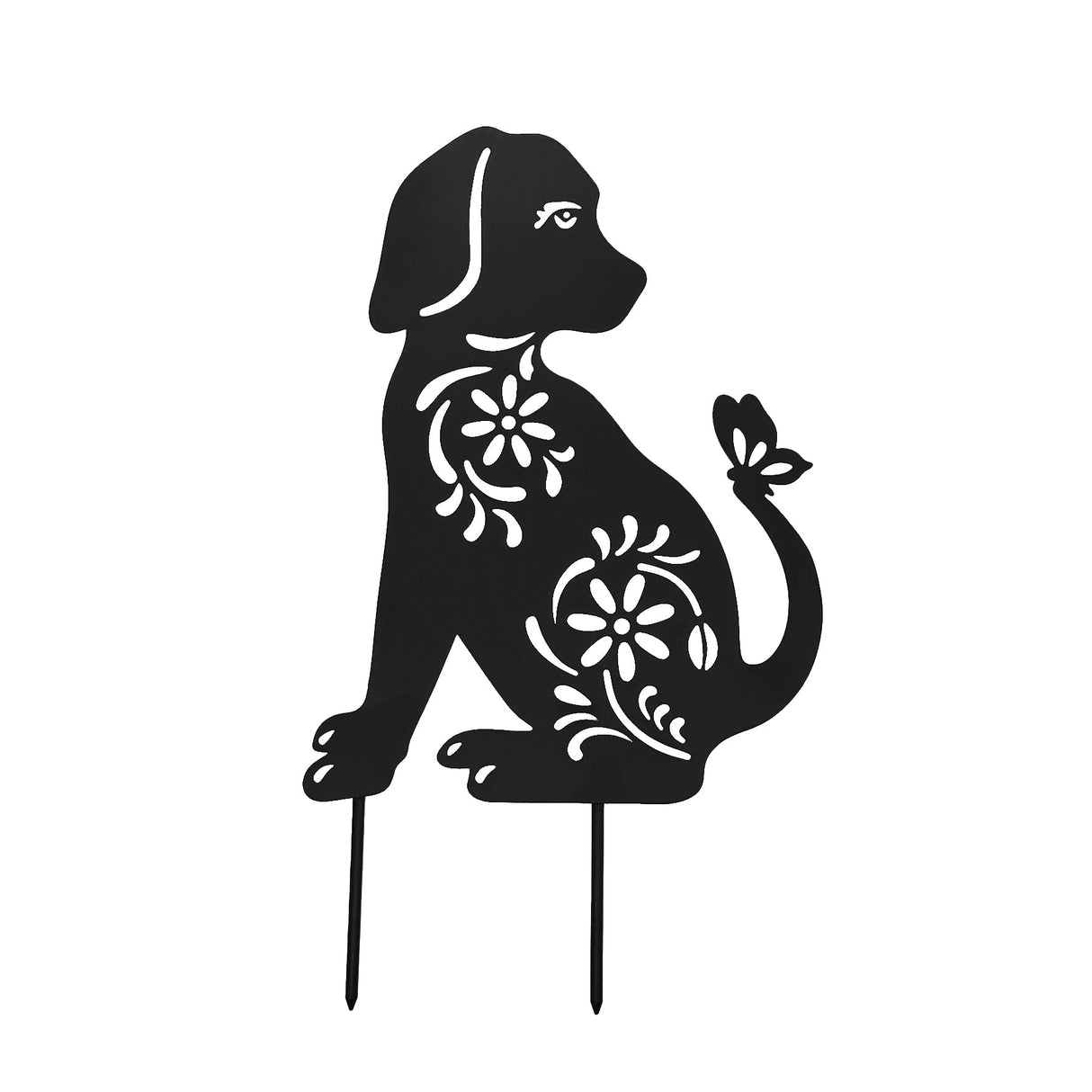 Nicoman Metal Cat and Dog Silhouette Garden Ornament
