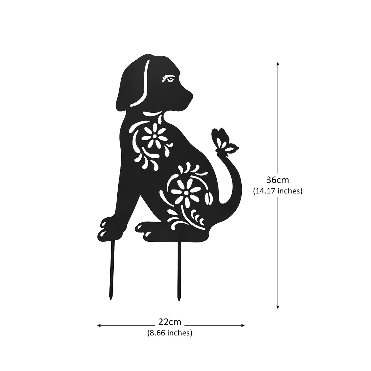 Nicoman Metal Cat and Dog Silhouette Garden Ornament