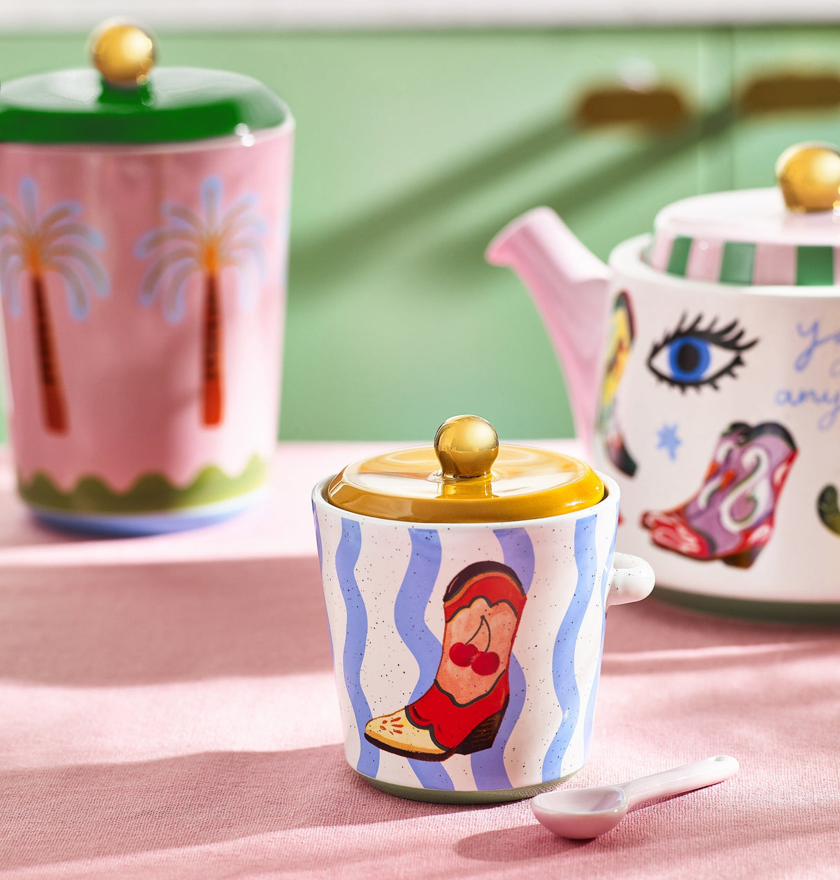 Eleanor Bowmer Electric Coast Sugar Pot & Spoon Set