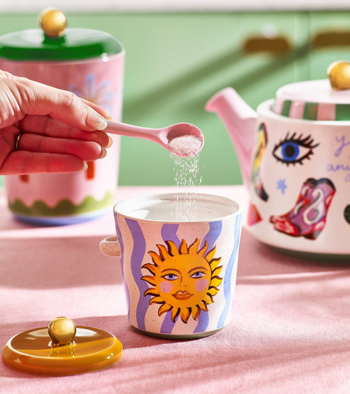 Eleanor Bowmer Electric Coast Sugar Pot & Spoon Set