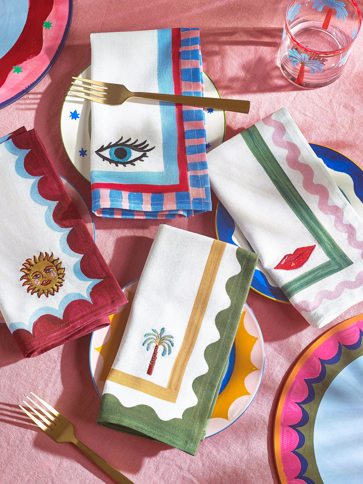 Eleanor Bowmer Set of 4 Icon Napkins, 100% cotton