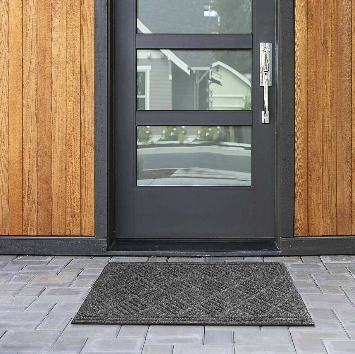 Nicoman Eco Friendly Chequered Door Mat - Grey