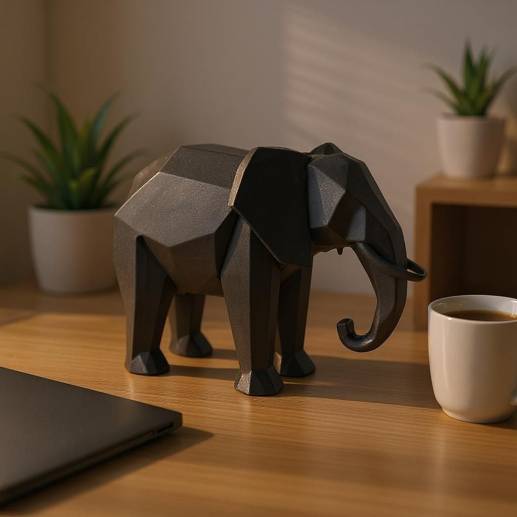 Filamora Studios Low Poly Elephant Statue