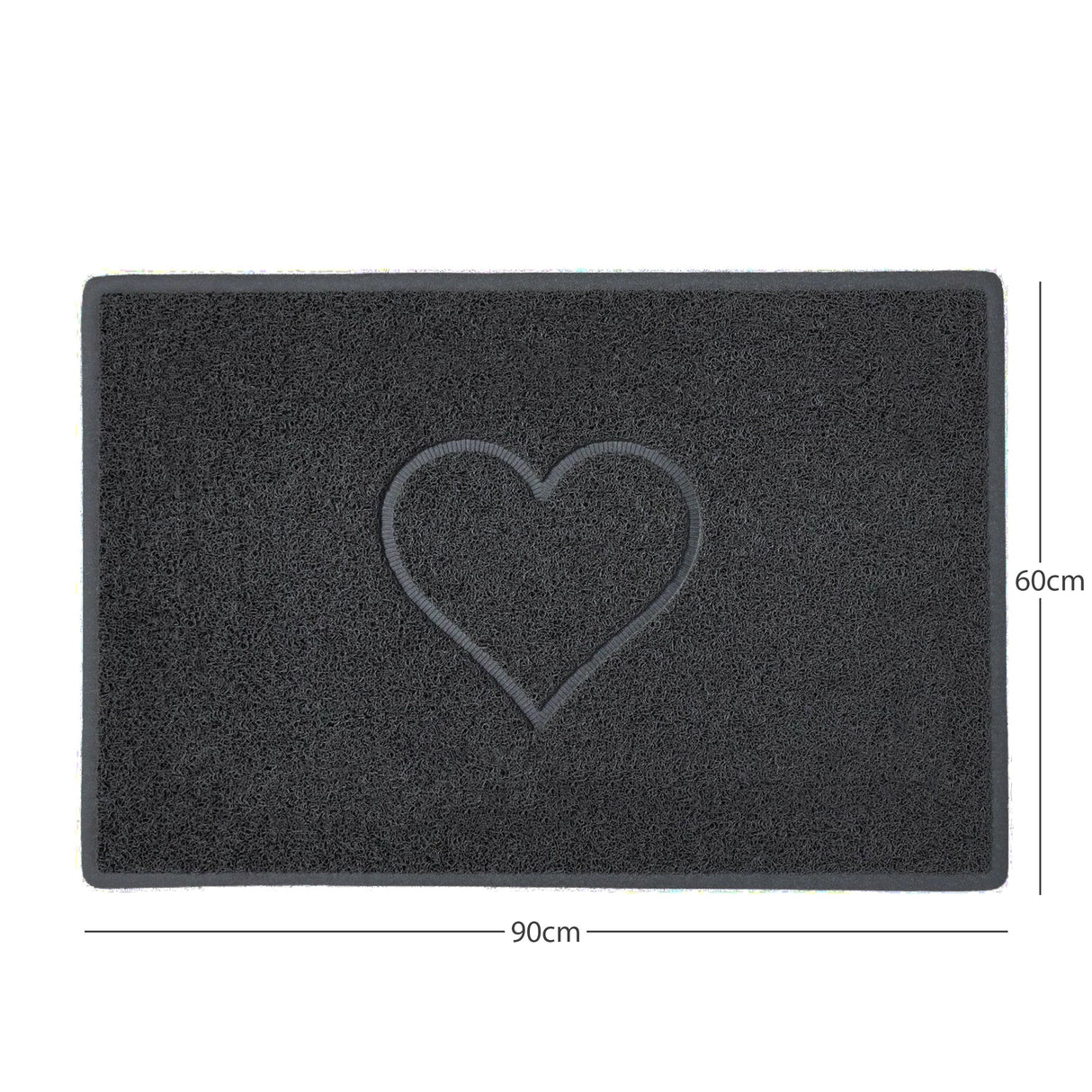 Heart Embossed Spaghetti Door Mat Non Slip PVC | Nicoman