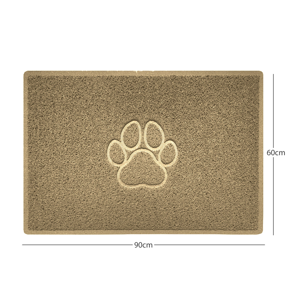 Nicoman "Paw Print" Embossed Loofah Textured Spaghetti Door Mat