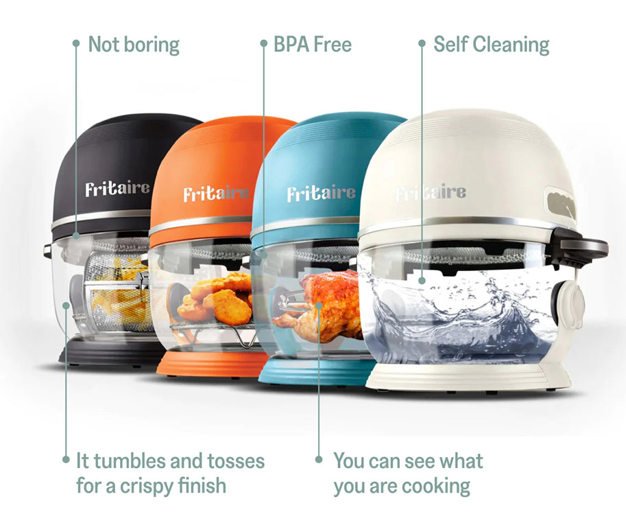Fritaire Self-Cleaning Glass Bowl Air Fryer 9-in-1 - Midnight Black