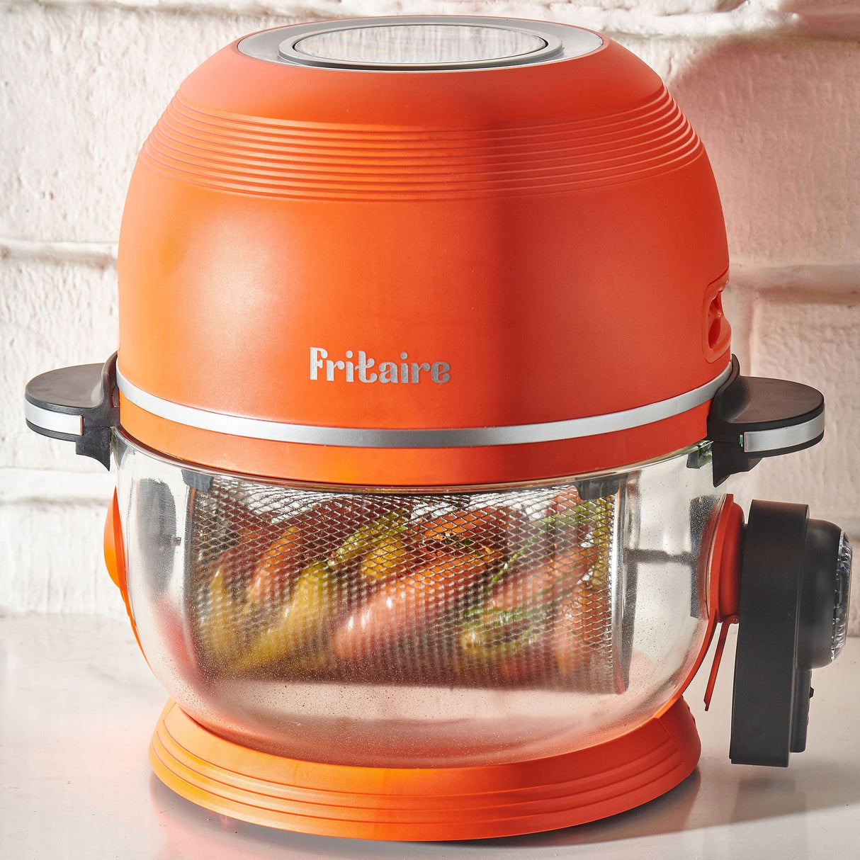 Fritaire Self-Cleaning Glass Bowl Air Fryer - ORANGE