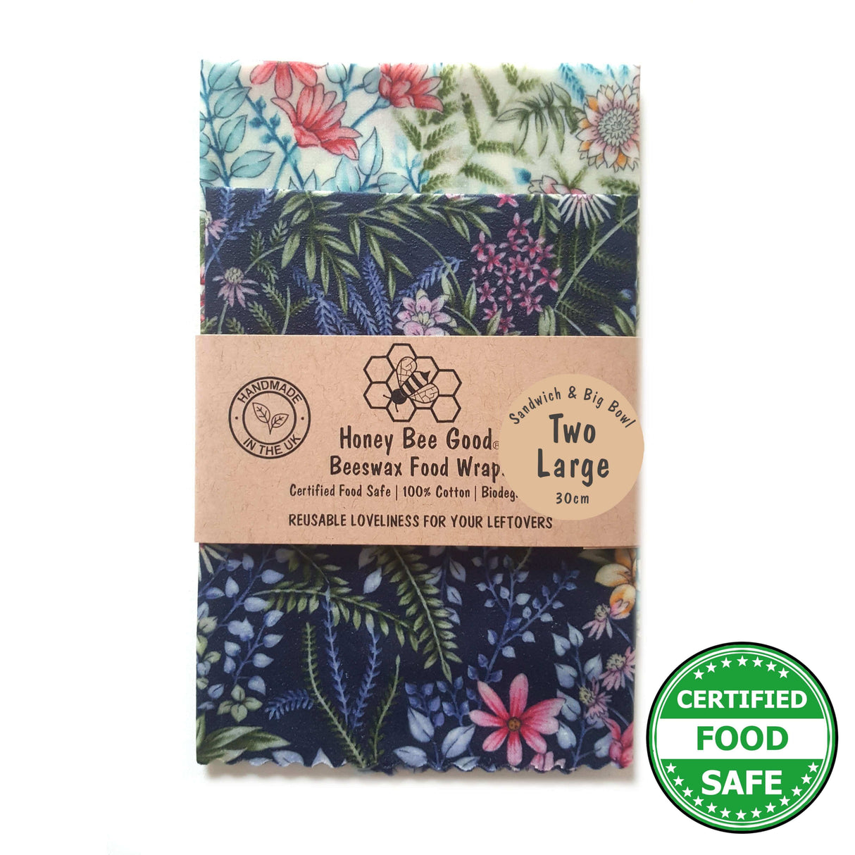 Honey Bee Good Botanical Beeswax Wraps - Set of 2