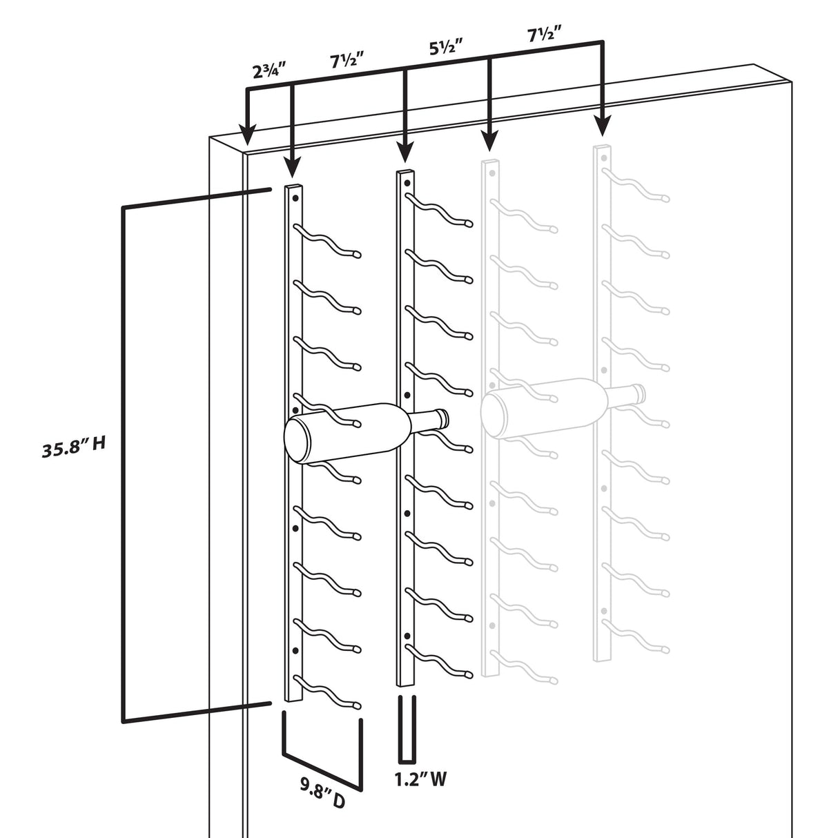 Jeray Final Touch 18 Bottle Wall Mounted Wine Rack