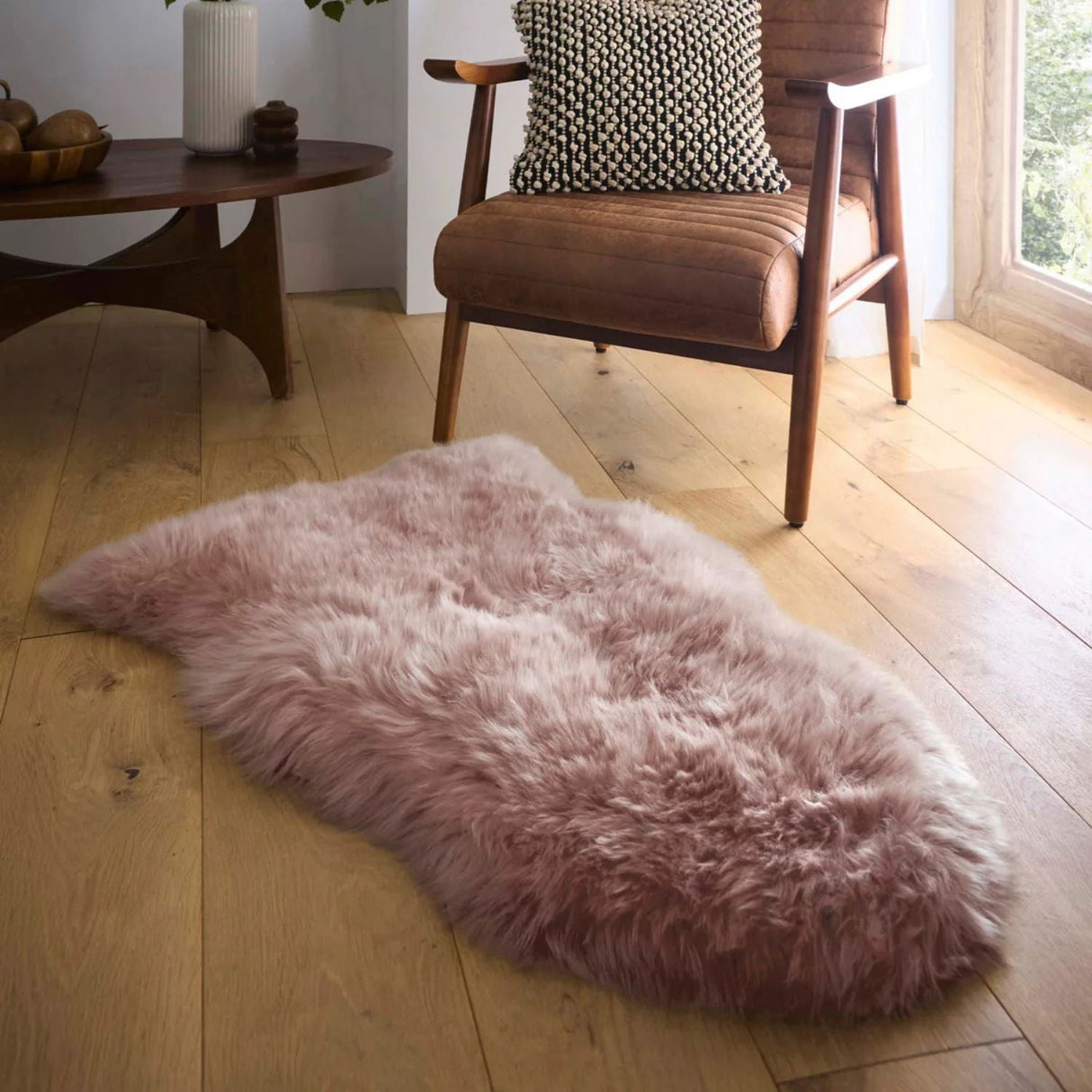 The Rugs Genuine Rose Sheepskin Faux Fur Rug