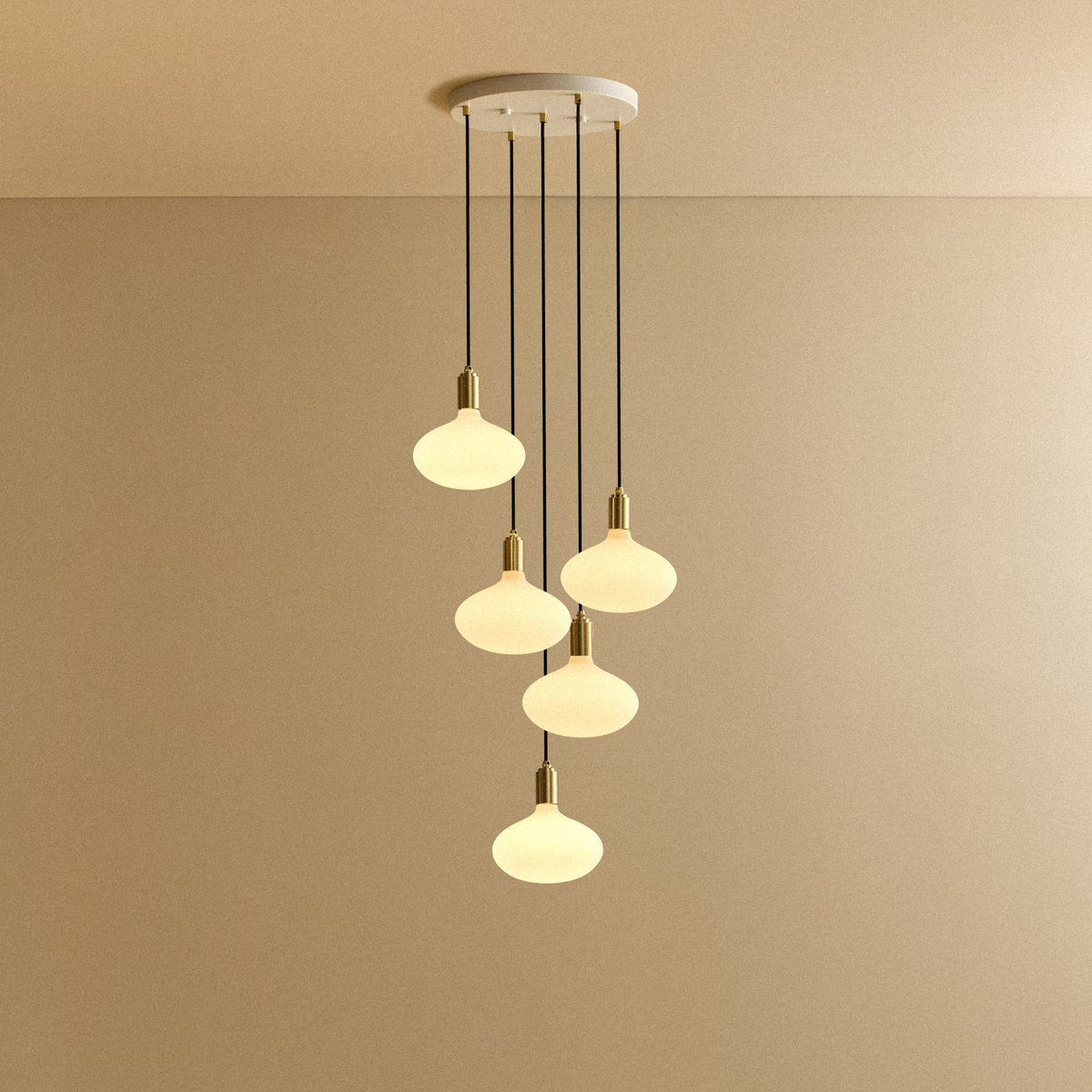 Tala Five Pendant in Brass Oval II