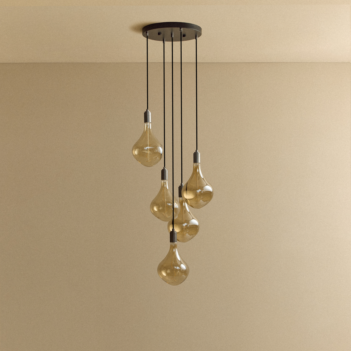 Tala Five Pendant in Graphite with Voronoi II