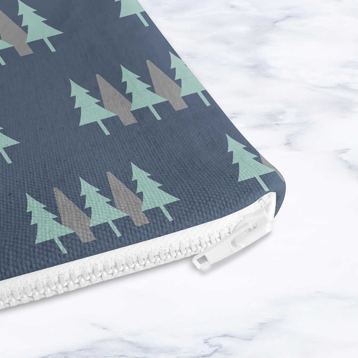 Shadowbright Navy Blue Scandinavian Forest Makeup Bag - 24cm x 19cm