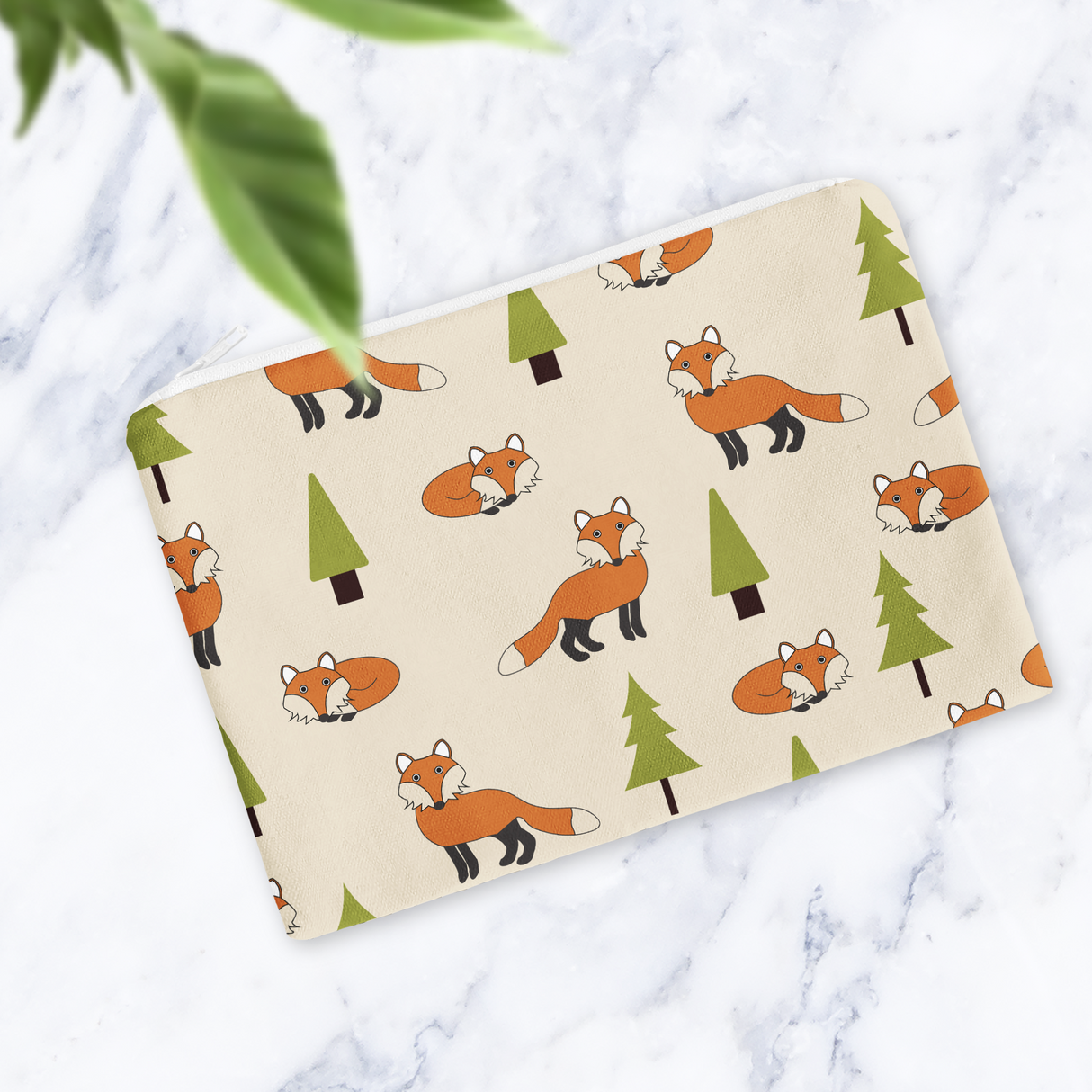 Shadowbright Beige Scandi Foxes Make Up Bag - 24cm x 19cm