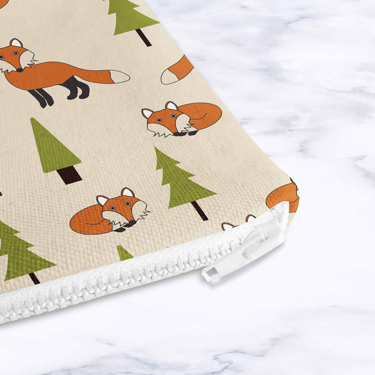 Shadowbright Beige Scandi Foxes Make Up Bag - 24cm x 19cm