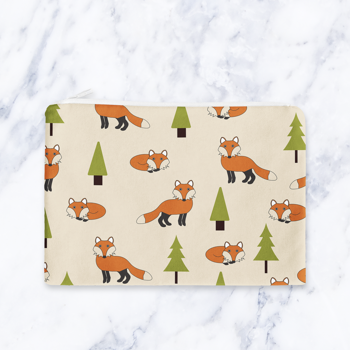 Shadowbright Beige Scandi Foxes Make Up Bag - 24cm x 19cm